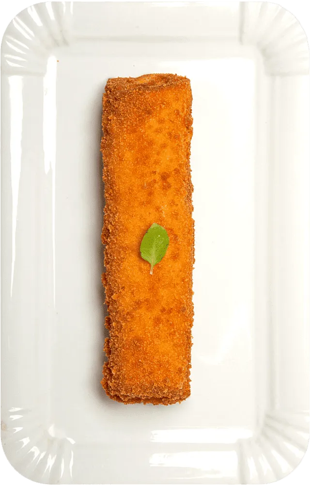 Pancake with pork fillet and cheese