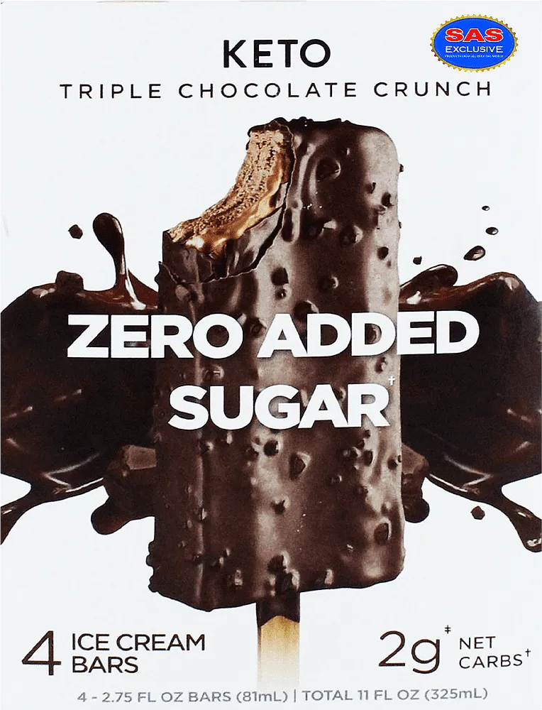 Chocolate ice-cream "Keto Triple Chocolate Crunch Zero Sugar" 4*81ml
