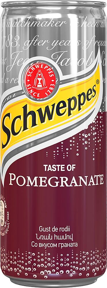 Освежающий газированный напиток "Schweppes" 0.25л Гранат