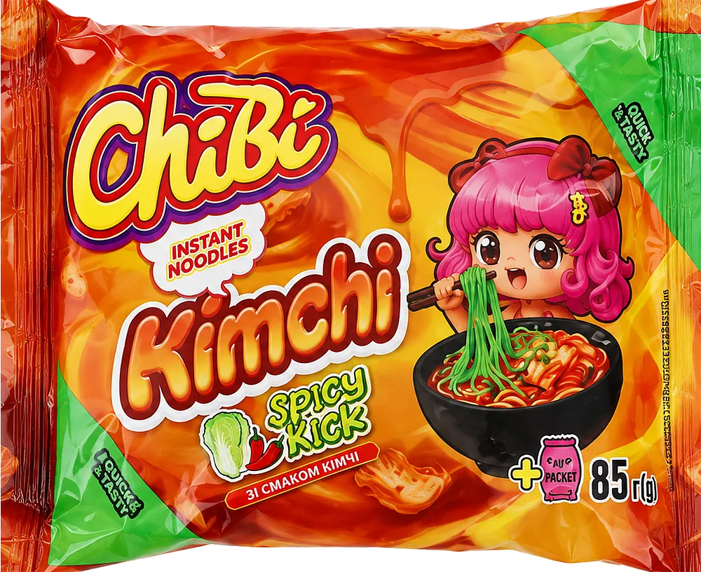 Լապշա կծու կիմչիի «Chibi Kimchi Spicy Kick» 85գ
