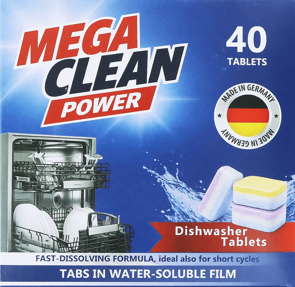 Սպասք լվացող մեքենայի պատիճներ «Mega Clean Power» 40 հատ