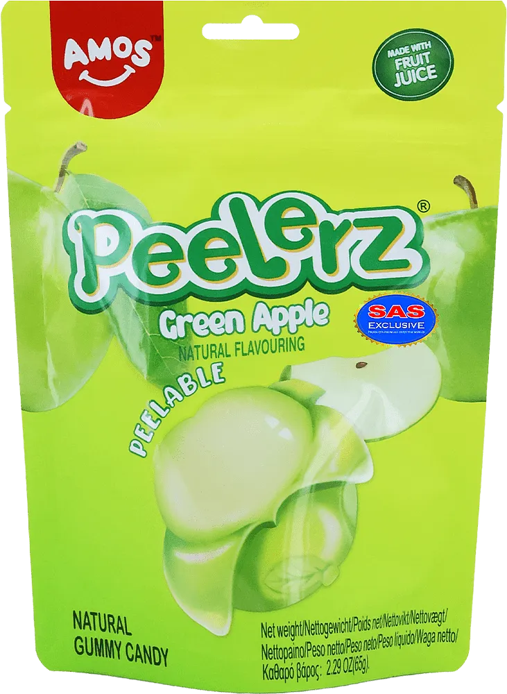 Մաստակ-կոնֆետ խնձորի «Amos Peelerz Green Apple» 65գ
