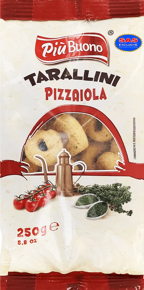 Չորաբլիթ պիցցայի համով «Piu Buono Tarallini Pizzaiola» 250գ
