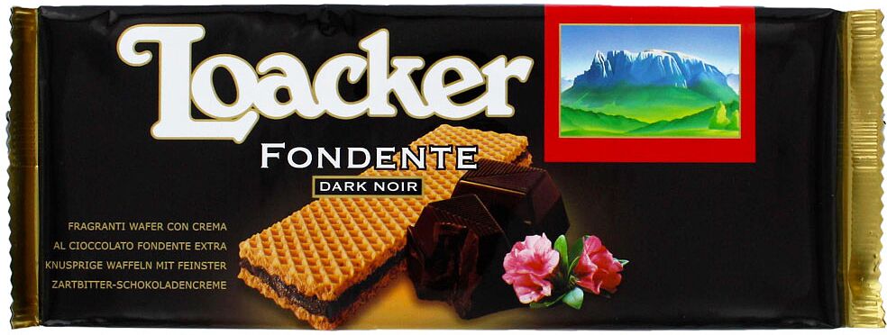 Վաֆլի՝ դառը շոկոլադե միջուկով «Loacker Fondente» 150գ  