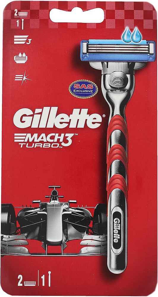 Shaving system "Gillette Mach 3 Turbo 2in1" 1pcs.