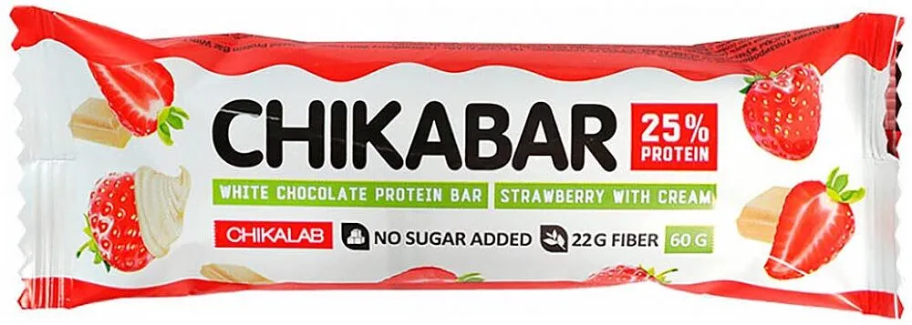 Protein bar "Chikalab Chikabar Srawberry & Cream" 60g

