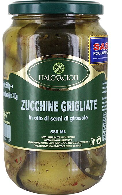 Fried zucchini in oil "Italcarciofi" 530g