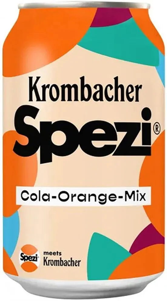 Refreshing carbonated cola & orange flavored drink "Krombacher Spezi" 330ml Cola Orange
