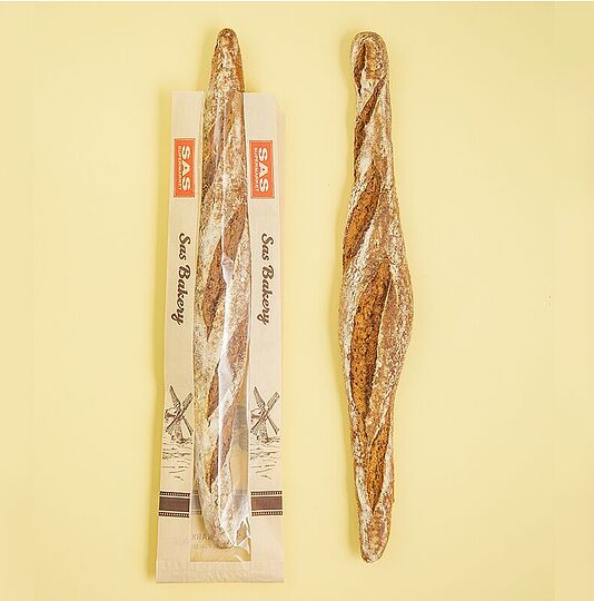 Stone bread baguette with seeds 