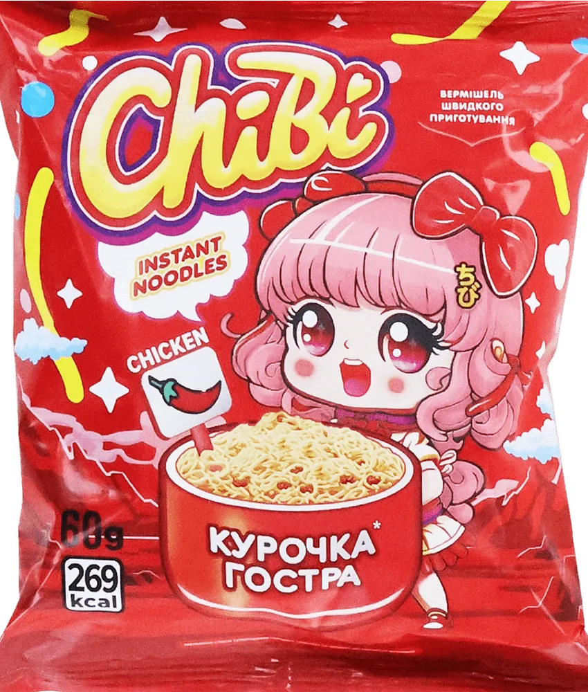 Hot chicken noodles "Chibi Chicken" 60g
