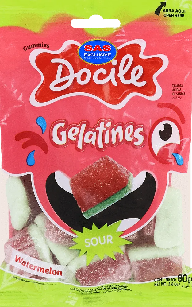 Jelly candies "Docile Gelatines Sour Watermelon" 80g
