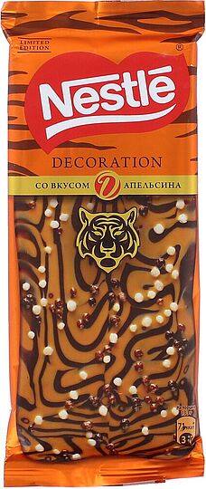 Շոկոլադե սալիկ մուգ՝ նարնջի համով «Nestle Decoration» 80գ  	
