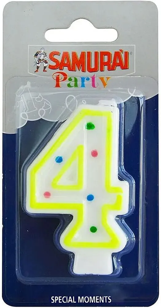 Birthday candle "Samurai Party" N4
