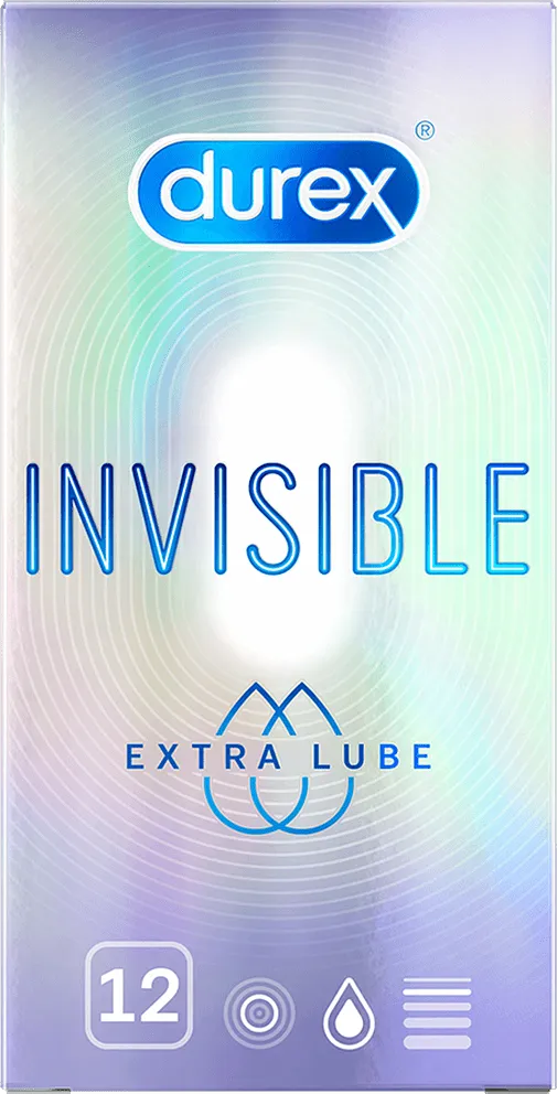 Condoms "Durex Invisible Extra Lube" 12pcs
