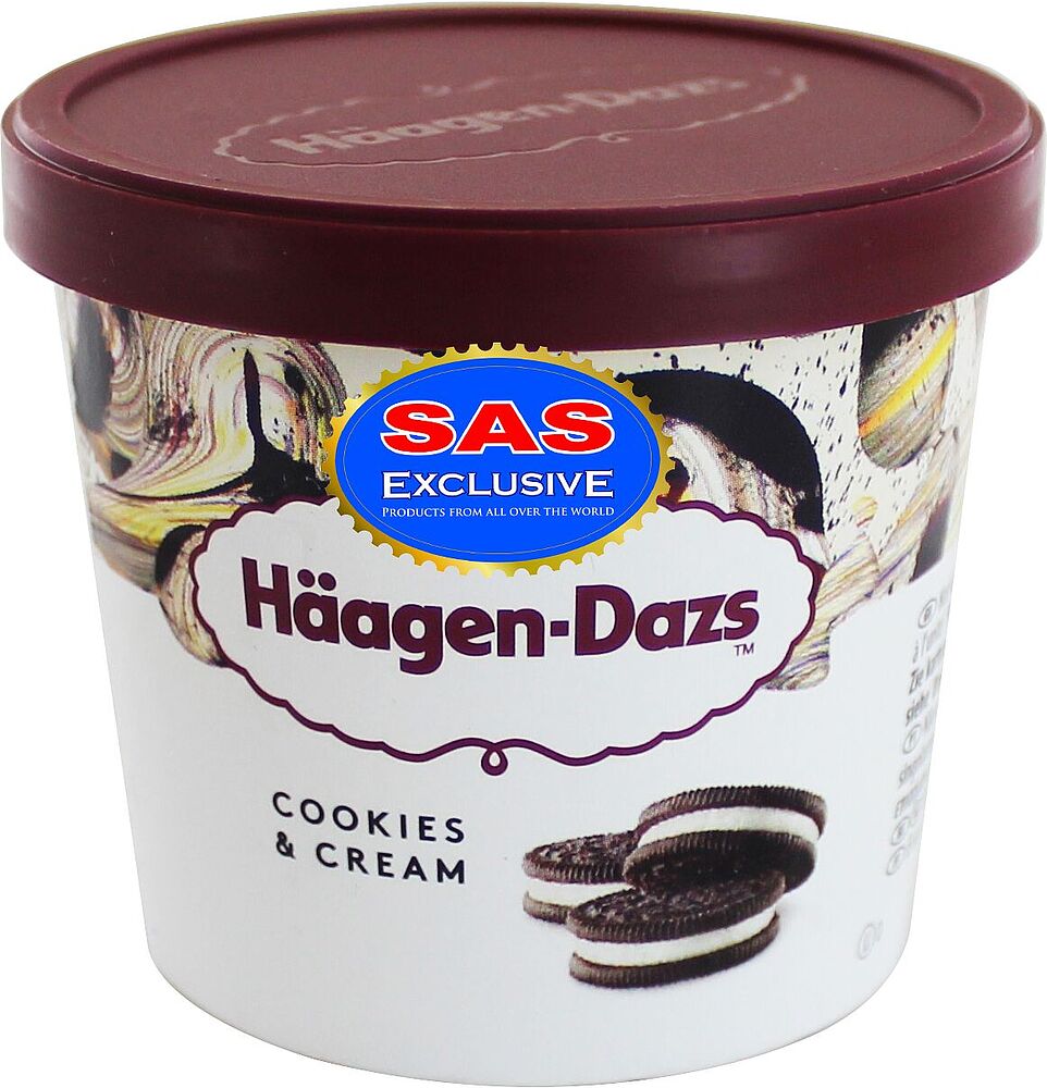 Պաղպաղակ վանիլային «Haagen-Dazs Cookies & Cream» 83գ