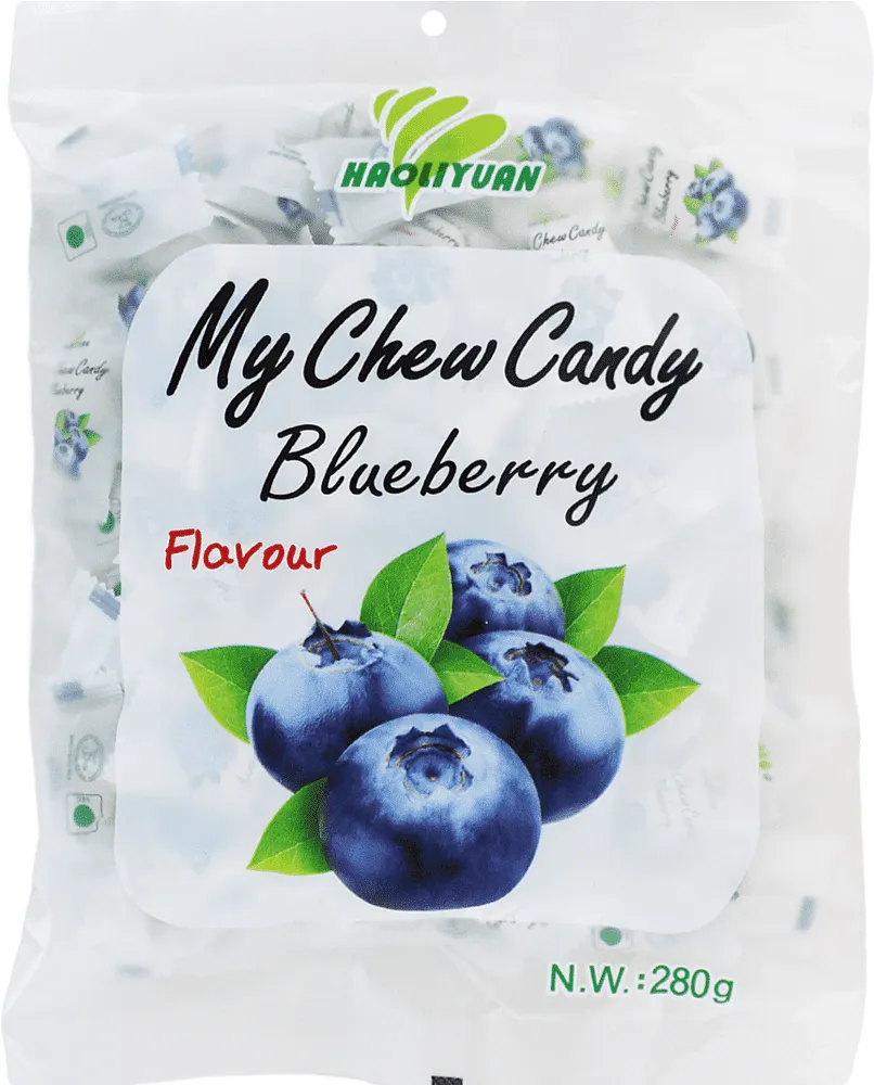 Chewing candy with blueberry flavor "Haoliyuan My Chew Candy" 280g
