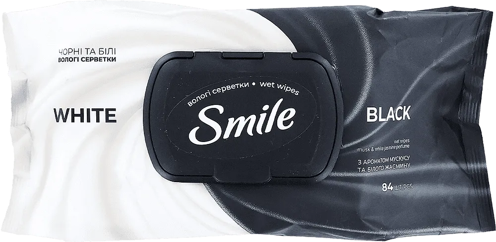 Անձեռոցիկ խոնավ «Smile White & Black» 84 հատ