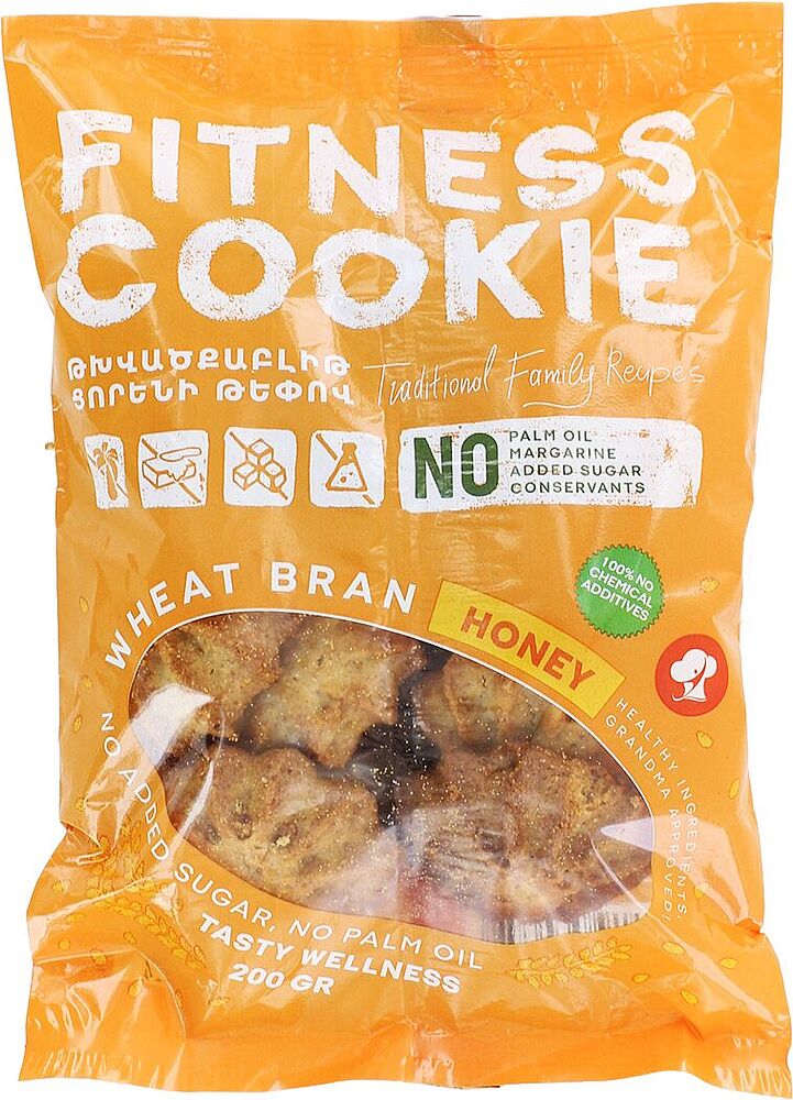 Cookie with wheat bran & honey "Fitness Cookie" 200g