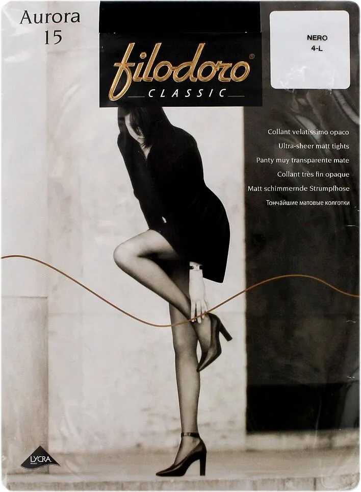 Колготки черные "Filodoro Aurora 15 Den 4-L" 