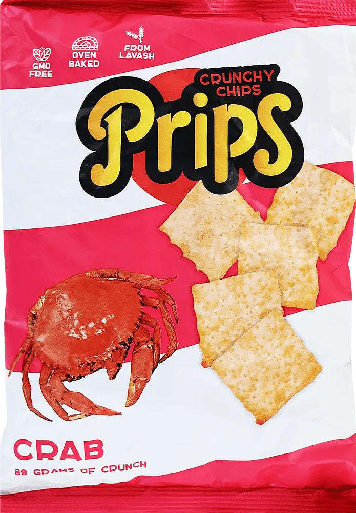 Crab flavored chips "Prips Crunchy Chips" 80g
