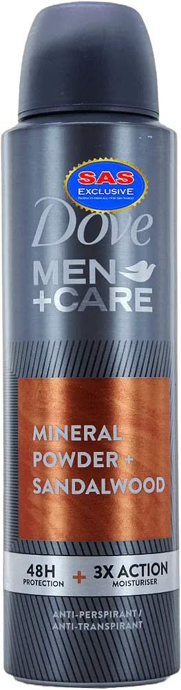 Antiperspirant - deodorant "Dove Men+Care Mineral Powder Sandalwood" 150ml
