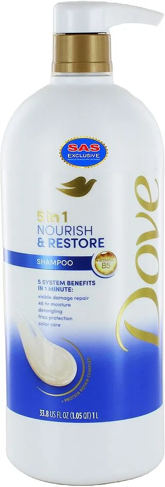Shampoo "Dove Nourish & Restore" 1l
