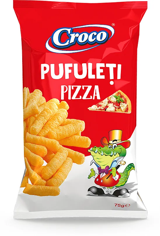 Кукурузные палочки со вкусом пиццы "Croco Pufuleti" 75г