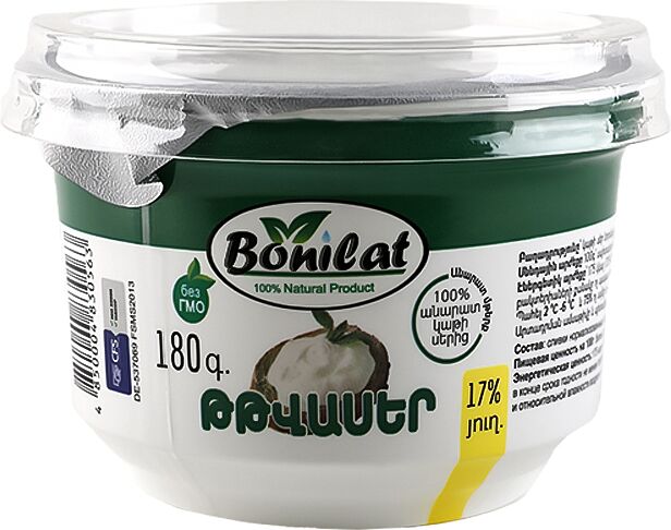Sour cream "Bonilat"  180g,  richness:17%