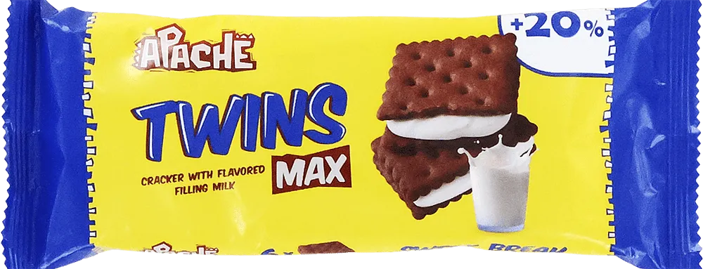 Crackers with milk filling "Apache Twins Max" 90g
