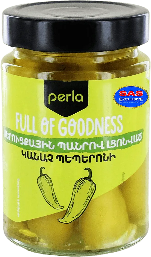 Green pepperoni pepper stuffed with cheese "Perla Full Of Goodness" 270g
