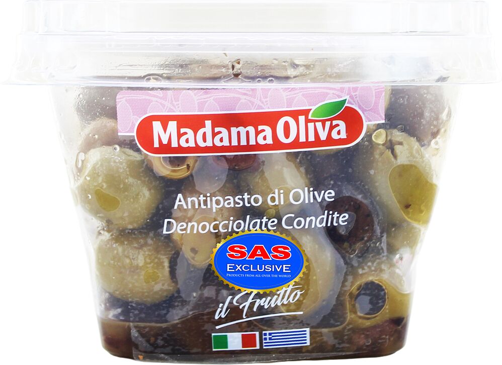 Оливки зеленые без косточек "Madama Oliva" 250г 