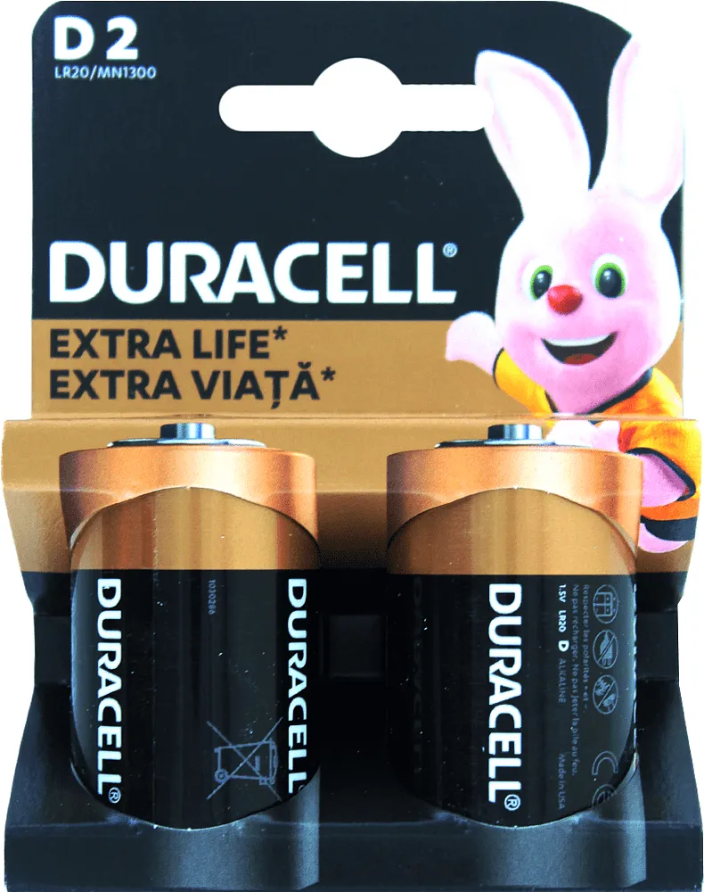 Battery ''Duracell D2 1.5V' 2 pcs.