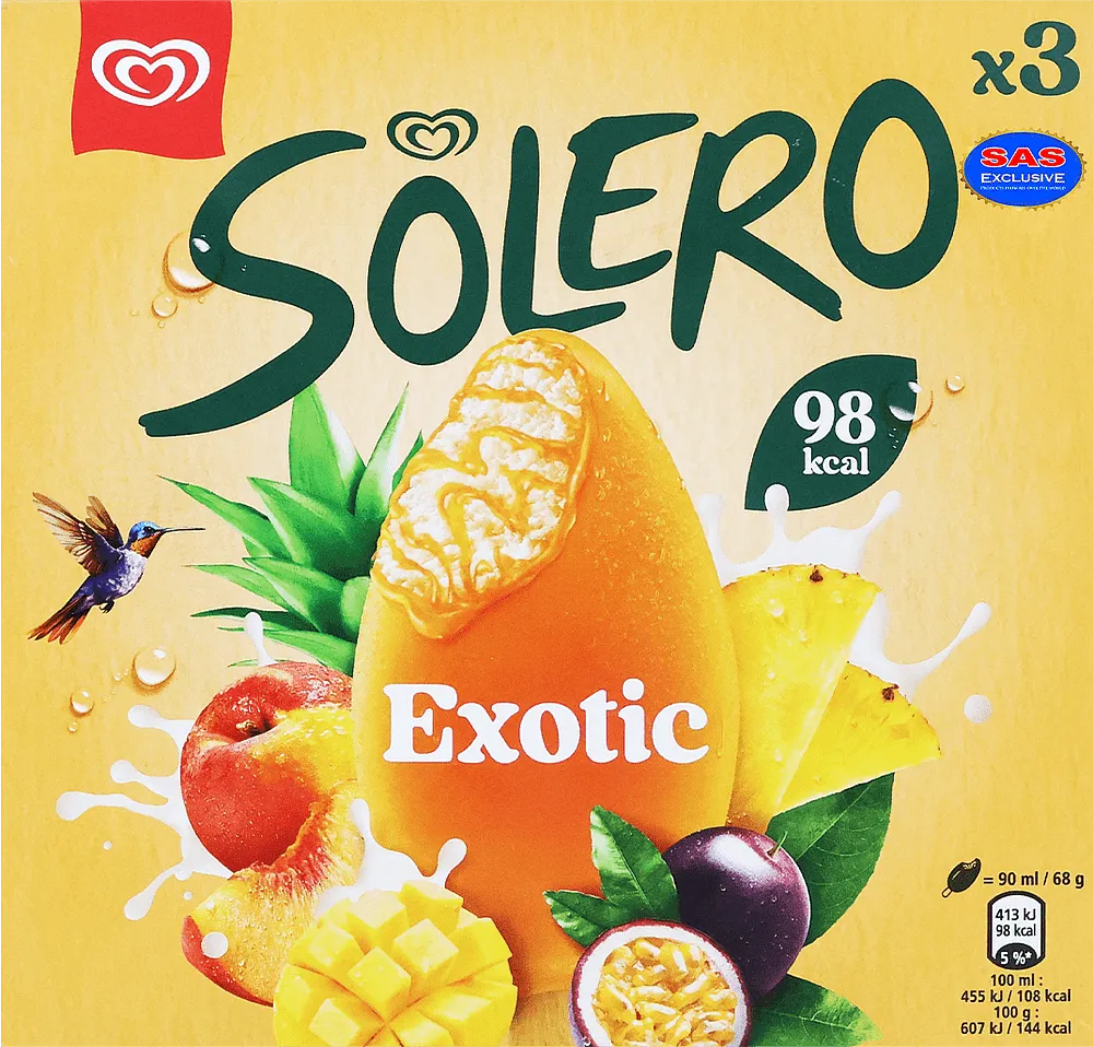 Fruit ice-cream "Solero Exotic" 204g