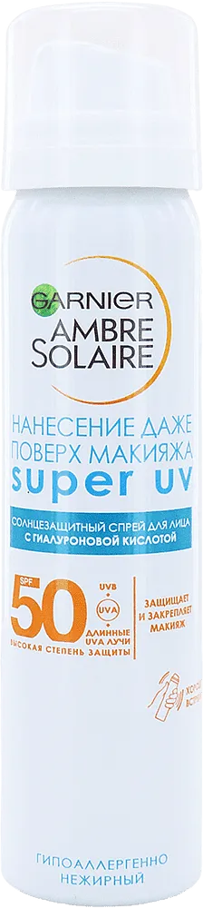 Sunscreen face spray "Garnier Ambre Solaire 50 SPF" 75ml
