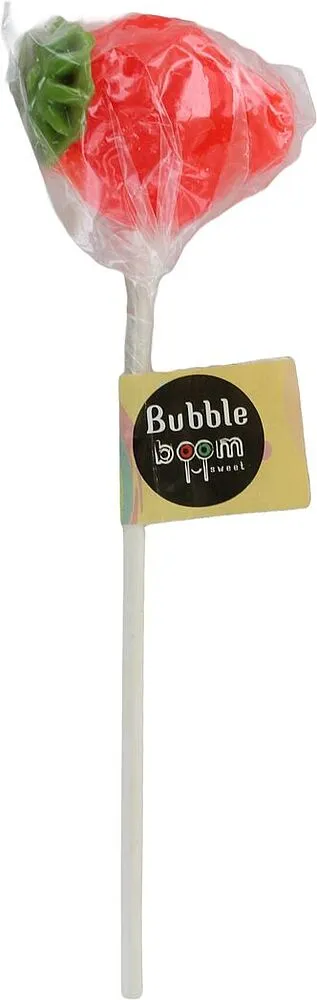 Strawberry flavored lollipop "Bubble Boom" 40g
