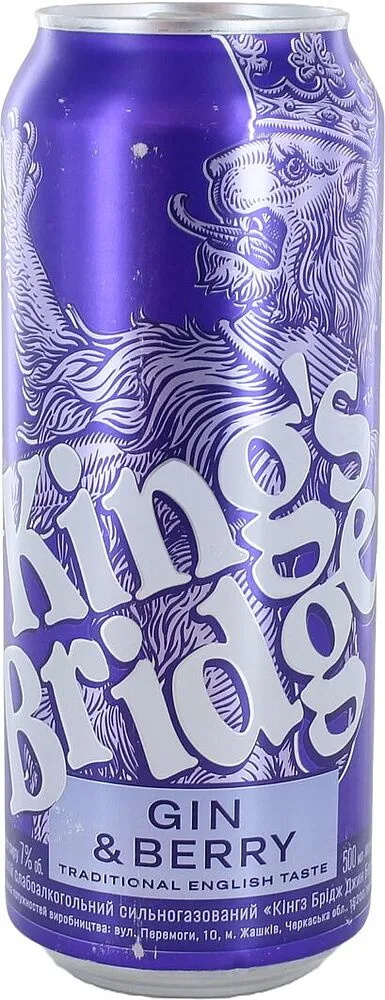Газированный слабоалкогольный напиток "King's Bridge Gin & Berry" 0.5л

