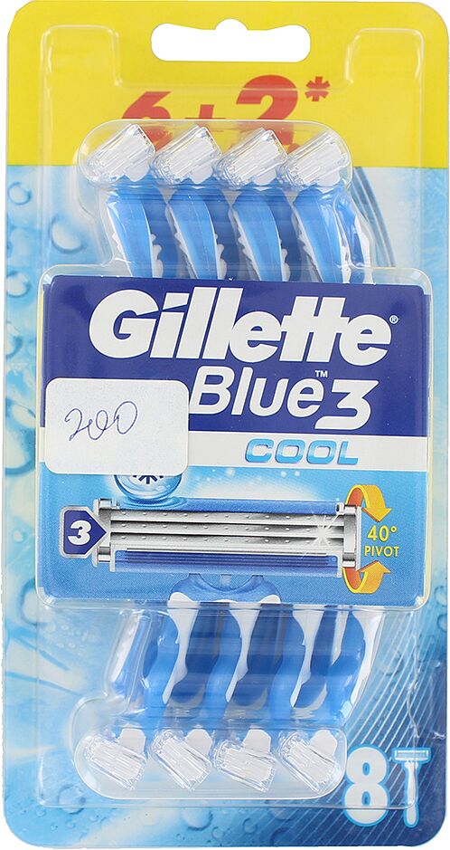 Shaving system "Gillette Blue 3 Cool" 8pcs