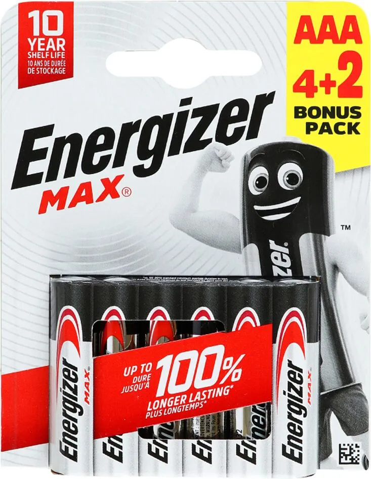 Battery "Energizer AAA Max" 6 pcs
