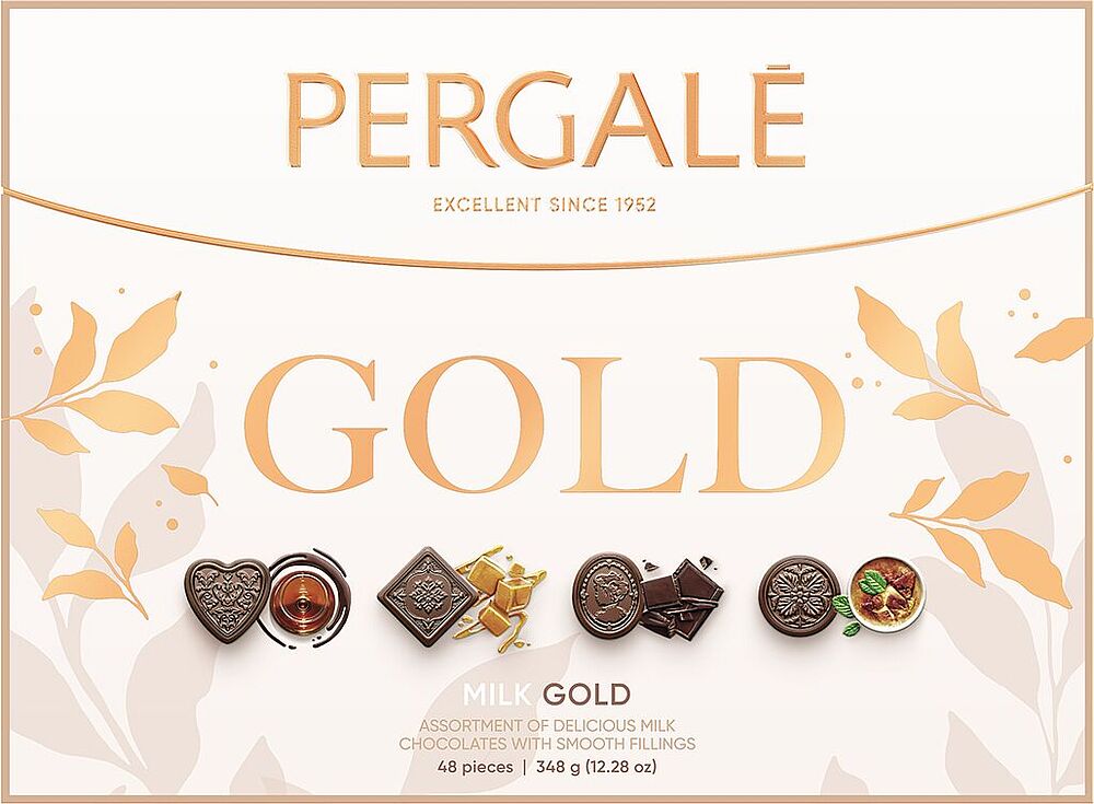 Շոկոլադե կոնֆետների հավաքածու «Pergale Gold» 348գ
