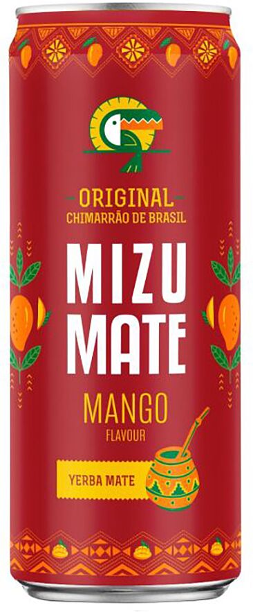 Carbonated ice tea "Mizu Mate" 330ml mango