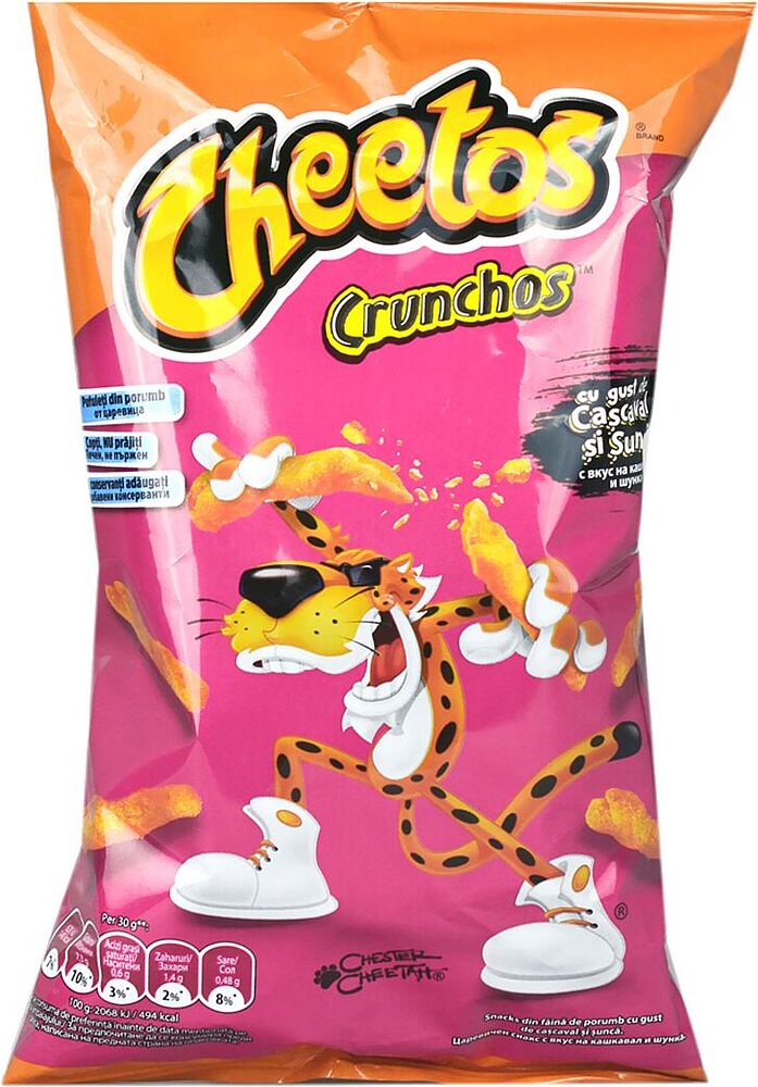 Եգիպտացորենի ձողիկներ «Cheetos Crunchos» 95գ Պանիր և Խոզապուխտ
