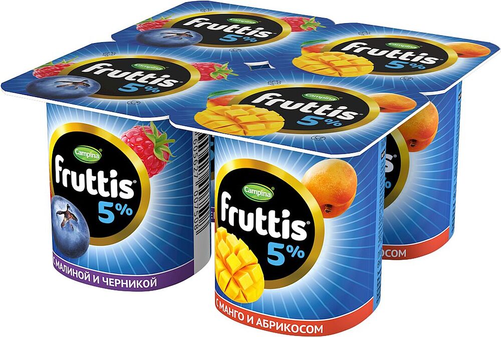 Յոգուրտային արտադրանք ազնվամորիով և հապալասով «Campina  Fruttis» 115գ, յուղայնությունը`5%