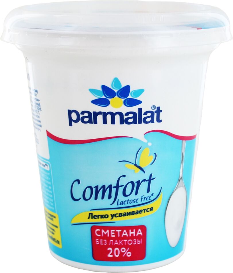 Сметана без лактозы "Parmalat" 300г, жирность: 20% 
