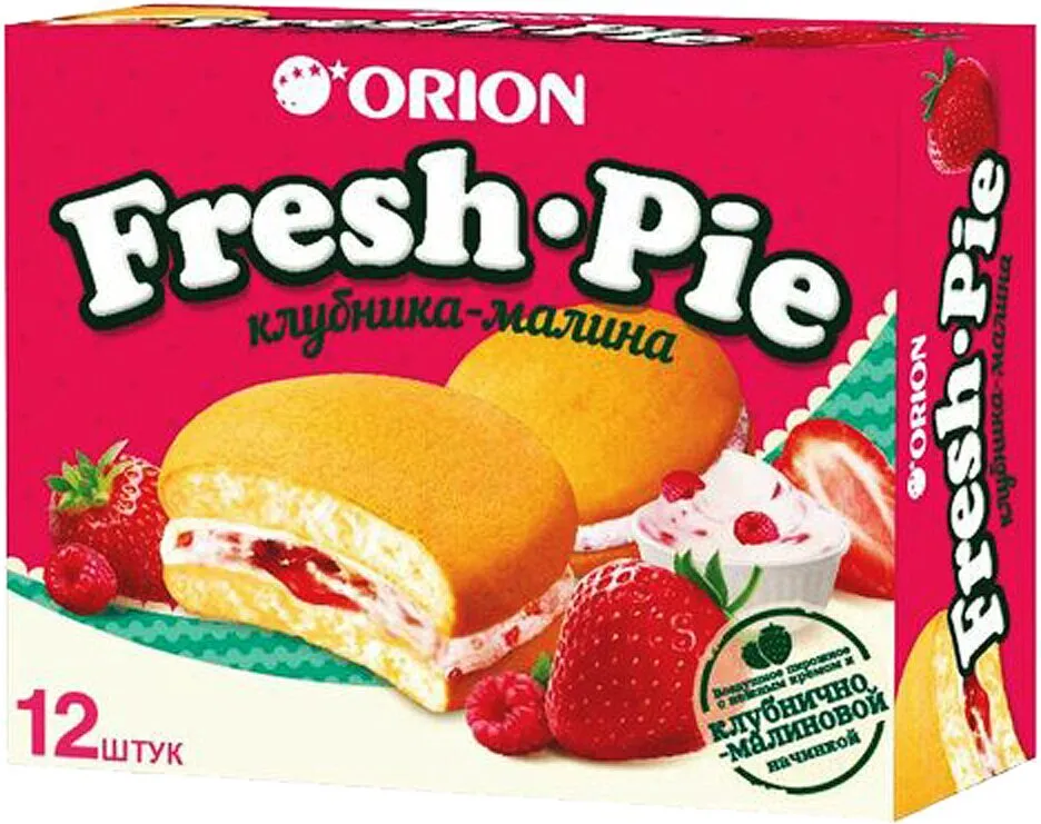 Cookies with strawberry and raspberry filling "Orion Fresh Pie" 300g
