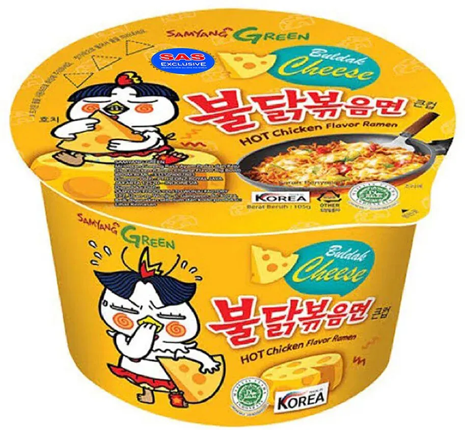 Hot chicken & cheese noodles "Samyang Buldak" 105g 
