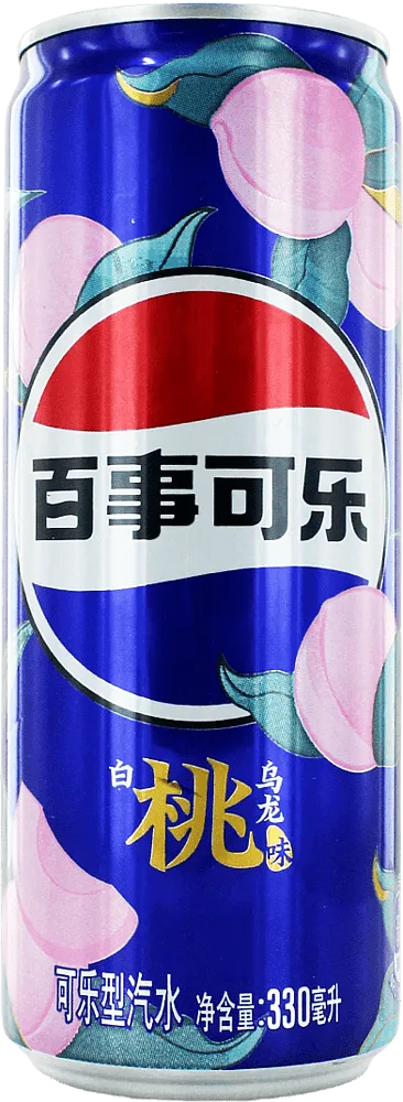 Refreshing carbonated drink with peach & oolong flavour "Pepsi Peach Oolong" 330ml
