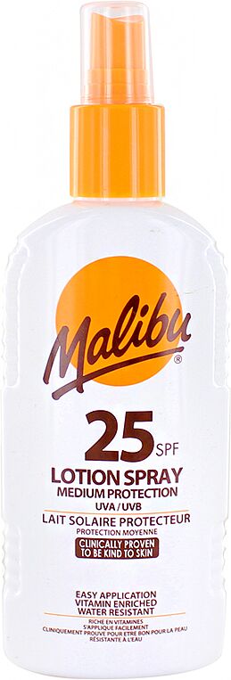 Солнцезащитный лосьон-спрей "Malibu 25 SPF Lotion Spray"  200мл