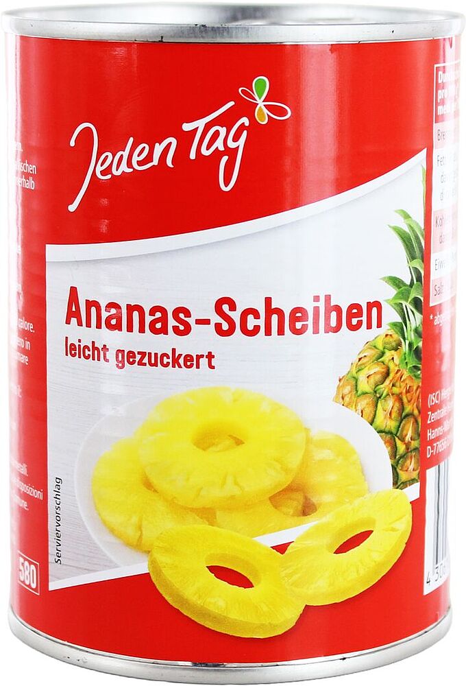 Pineapple slices "Jeden Tag" 560g
