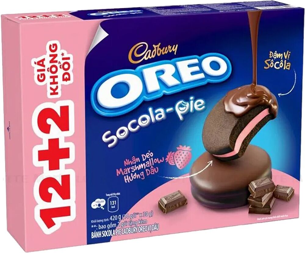 Biscuits coated with chocolate "Cadbury Oreo" 420g
