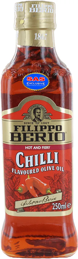 Ձեթ ձիթապտղի պղպեղի համով «Filippo Berio Extra Virgin Chilli» 250մլ
